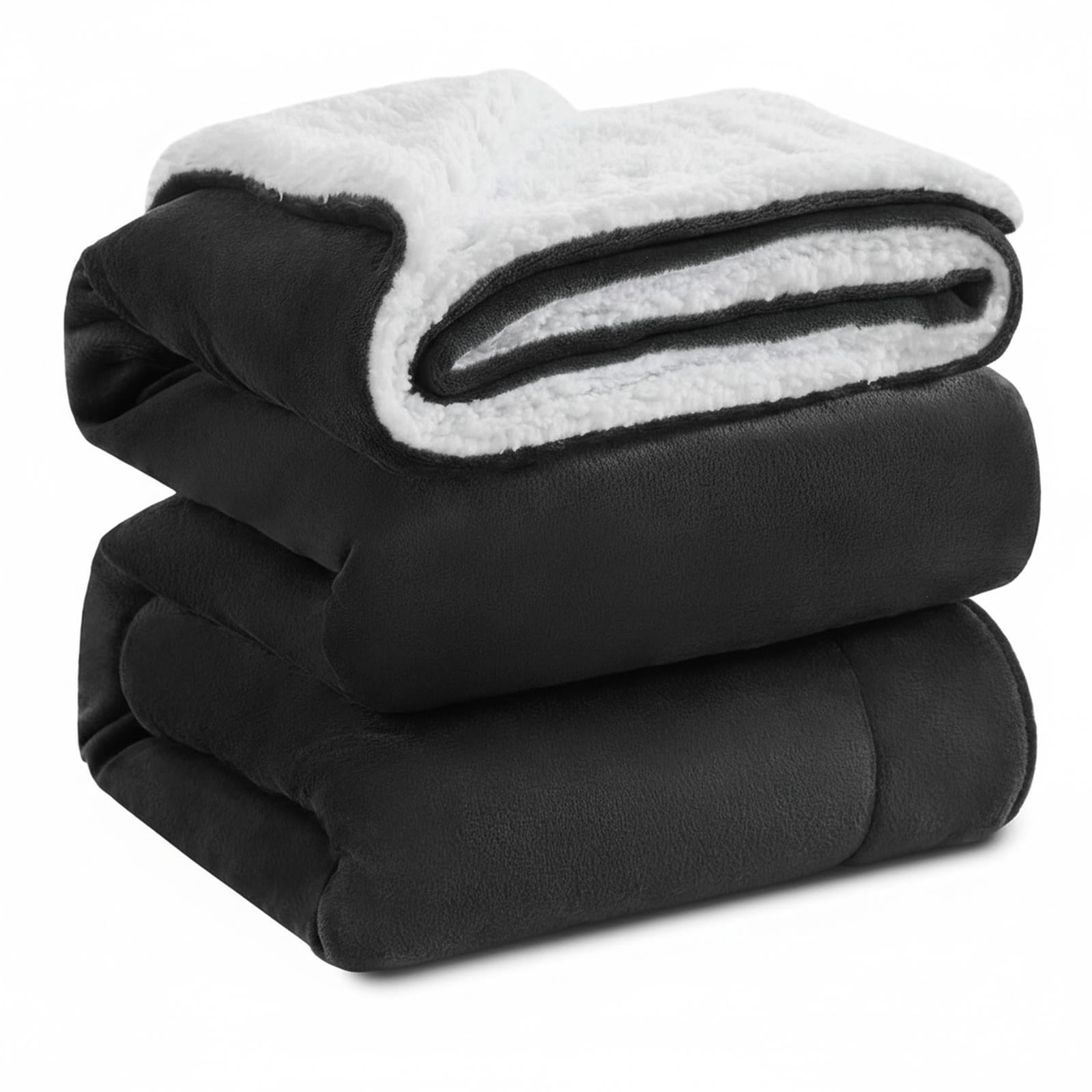 Sherpa Fleece Blanket Extra Warm Heavy Thick 500gsm Plush Soft