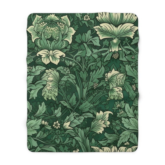 Sherpa Fleece Blanket, Jacobean Pattern