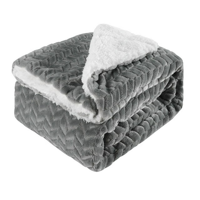 Sherpa Plush Fleece Blanket for Cold Weather, Queen Size, Extra Warm