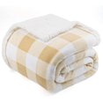 thumbnail image 1 of Sherpa Fleece Blanket Twin Size, Super Soft Warm Buffalo Plaid Plush Gig Blankets, Lightweight Cozy Fuzzy Blanket for Couch Sofa Bed (Beige, 60" x 80"), 1 of 6