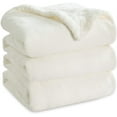 thumbnail image 1 of Sherpa Fleece Blankets King Size for Bed - Thick and Warm Blanket for Winter, Soft Fuzzy Plush King Blanket for All Seasons, Cream, 108x90 Inches, 1 of 9
