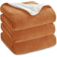 thumbnail image 1 of Sherpa Fleece Blankets Queen Size for Bed - Thick and Warm Blanket for Winter, Soft Fuzzy Plush Queen Blanket for All Seasons, Burnt Orange, 90x90 Inches, 1 of 10