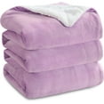 thumbnail image 1 of Sherpa Fleece Blankets Queen Size for Bed - Thick and Warm Blanket for Winter, Soft Fuzzy Plush Queen Blanket for All Seasons, Lilac, 90x90 Inches, 1 of 9