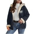 thumbnail image 1 of Sherpa Fleece Jackets for Women Full Zip Hoodie Coat Wool Blend Sweatshirt Outerwear Fall Winter Peacoat Thicken Warm Outfits Long Sleeve Fashion Clothing with Pockets, 1 of 7