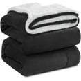 thumbnail image 1 of Sherpa Fleece King Size Blanket for Bed - Extra Warm and Heavy Thick Blankets for Winter, Super Soft 500GSM Plush Blanket, 108" X 90" Dark Grey, 1 of 8