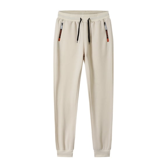 Sherpa Fleece Lined Joggers for Men Warm Winter Sweatpants, Drawstring Athletic Pants with Zipper Pockets