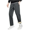 thumbnail image 1 of Sherpa Fleece Lined Sweatpants for Men Drawstring Elastic Waist Athletic Jogger Winter Warm Pants with Zip Pockets, 1 of 5