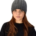 thumbnail image 1 of Sherpa Fleece Lined Unisex Striped Knit Winter Beanie Hat Cap, 1 of 2