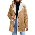 thumbnail image 2 of HIFFEY Mens Faux Suede Leather Trench Coat Notched Lapel Single Breasted Sherpa Lined Plus Size Trucker Jacket Coat 2 of 13
