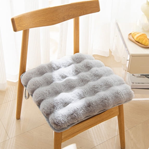 Sherpa Fleece Seat Cushion 20x20 Inch Thick Soft Chair Pad with Non Slip Bottom Winter Warm Stool Cushion for Office Home Dining Room Cold Weather