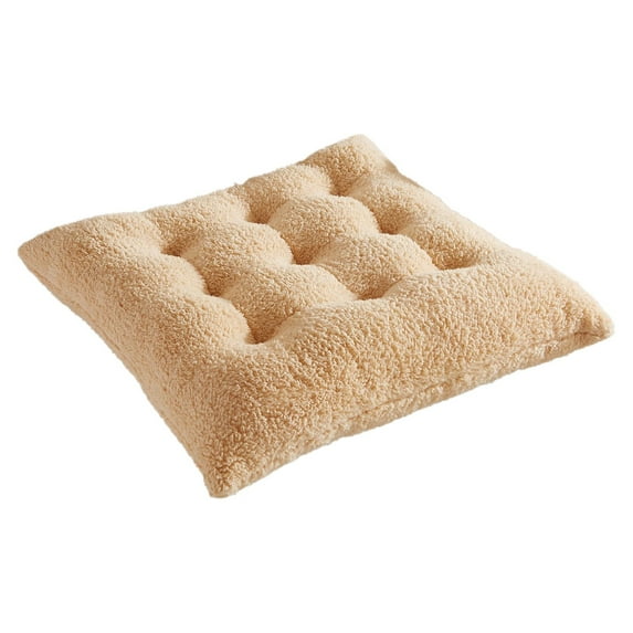 Sherpa Fleece Square Chair Cushion Soft Fuzzy Plush Chair Pads Washable Seat Cushion for Indoor Dining Room and Kitchen Chairs Non-Slip Chair Cushions for Office Living Room