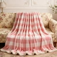 thumbnail image 1 of Sherpa Fleece Throw Blanket 51" x 59" Reversible Plush Fluffy Large Big Blanket Lattice Flannel Blankets for All Season Use, 1 of 6