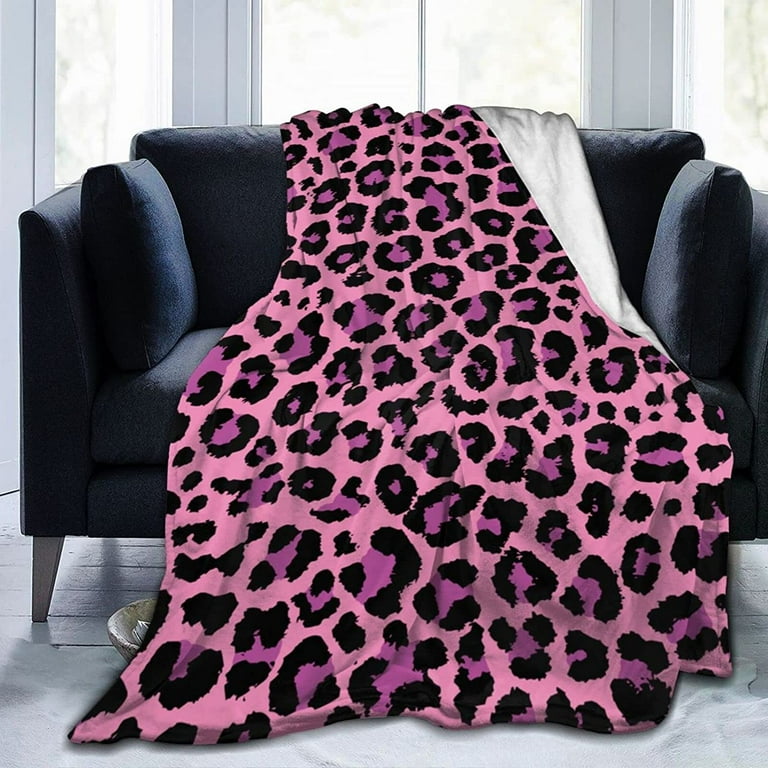 Sherpa Fleece Throw Blanket Dark Pink Leopard Soft Warmer Throw Blankets for All Season Lightweight Thermal Flannel Blanket Suit for Couch Home Bed 50 X 40 Walmart