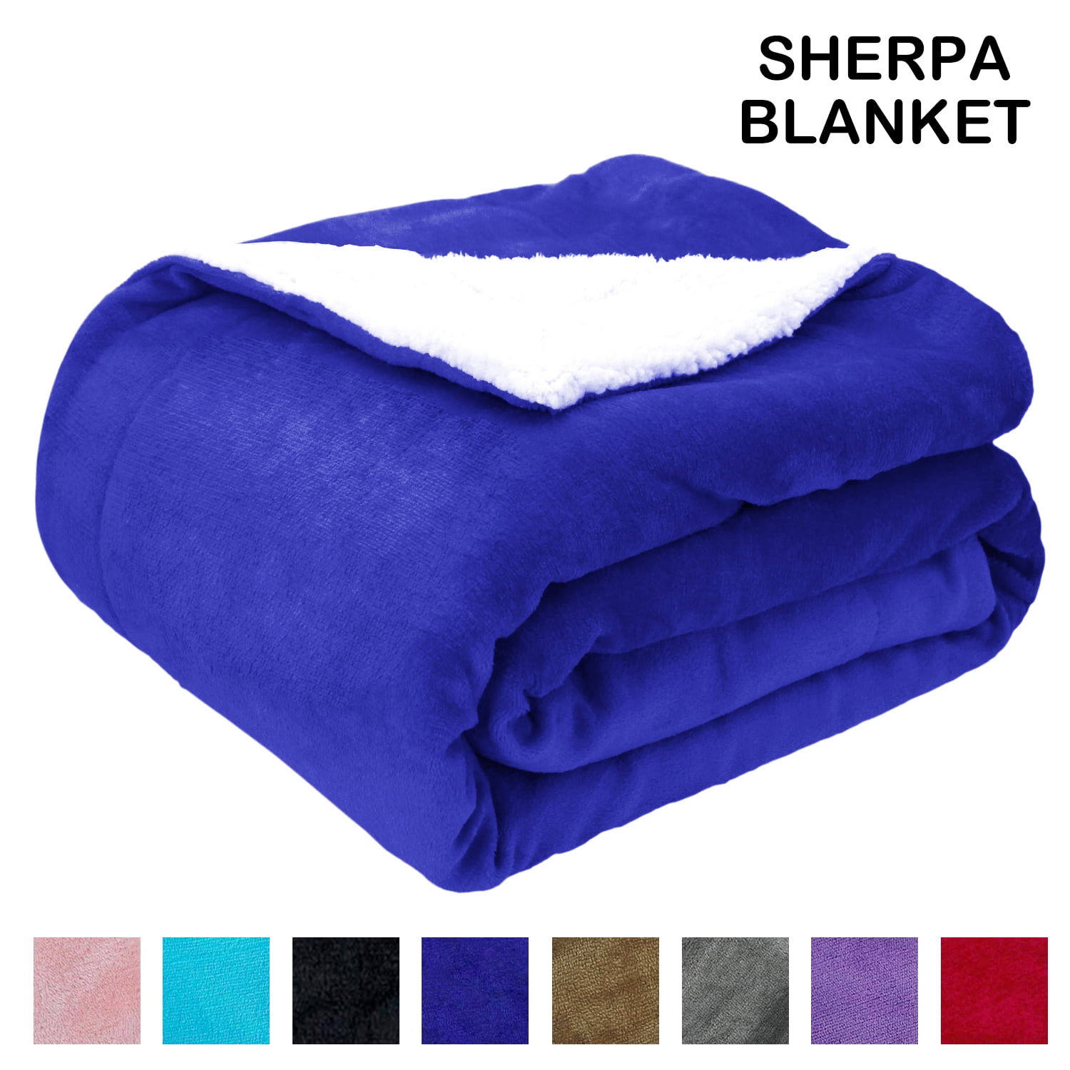 Sherpa Fleece Throw Blanket, Queen Size Soft Fuzzy Throw Blankets