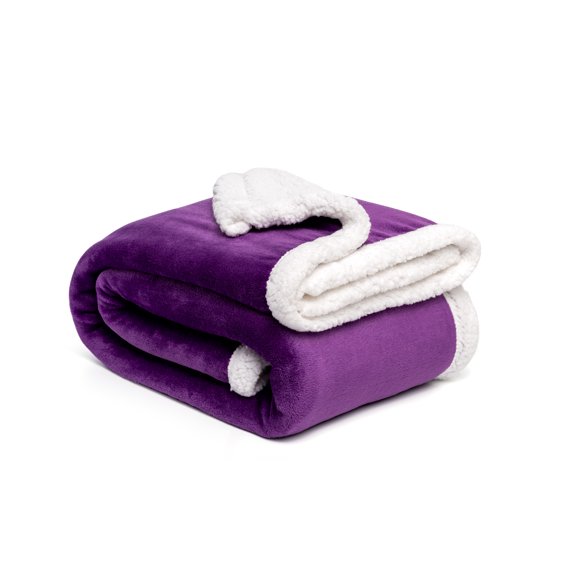 Sherpa Fleece Throw Blanket, Reversible Super Soft Luxurious Plush Blanket Throw