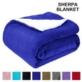 thumbnail image 1 of Sherpa Fleece Throw Blanket, Twin Size Soft Fuzzy Throw Blankets, Blue Warm Blanket, Cozy Fluffy Comfy for Sofa, Couch, Bed, Camping, Travel, 60" x 80", 1 of 8