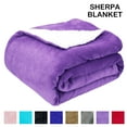 thumbnail image 1 of Sherpa Fleece Throw Blanket, Twin Size Soft Fuzzy Throw Blankets, Purple Warm Blanket, Cozy Fluffy Comfy for Sofa, Couch, Bed, Camping, Travel, 60" x 80", 1 of 8