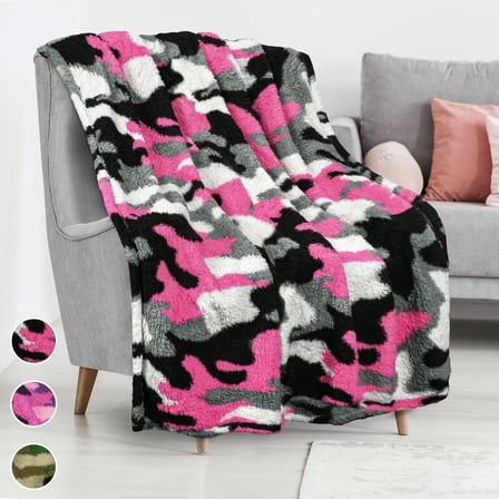 Sherpa Fleece Throw Blanket for Kids,Super Soft Light Weight Reversible Fuzzy Snuggle Blanket for Camping Couch Bed All