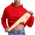 thumbnail image 1 of Sherpa Hoodies for Men Heavyweight Fleece Lined Thick Pullover Fall Winter Thermal Sweatshirt with Kangaroo Pocket, 1 of 7