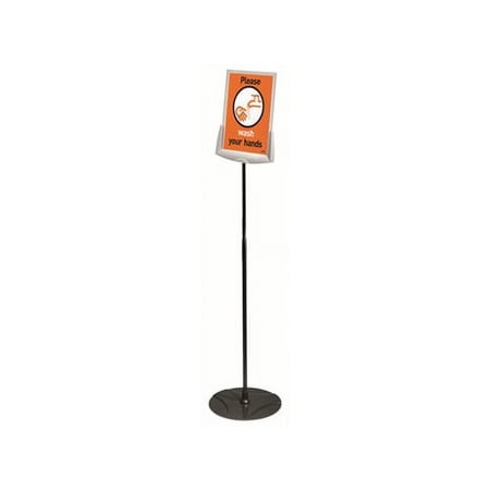 Sherpa Infobase Sign Stand Acrylic/Metal, 40"-60" High, Gray