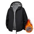 thumbnail image 1 of Sherpa Jacket Winter Jackets for Men Plus Size Windproof Hooded Outdoor Fleece Lined Coats with Hidden Pocket Hiking Full Zip Drawstring Warm Zipper Pockets Coat Casual Stylish Outerwear, 1 of 6