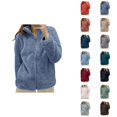 thumbnail image 1 of Sherpa Jacket Women 2026 Trendy Thick Warm Long Sleeve Stand Collar Full Zip Up Winter Coat Outerwear, 1 of 4