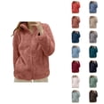 thumbnail image 1 of Sherpa Jacket Women 2026 Trendy Thick Warm Long Sleeve Stand Collar Full Zip Up Winter Coat Outerwear, 1 of 4
