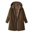 thumbnail image 1 of Sherpa Jacket Women Casual Fleece Zip up Hooded Jackets Faux Suede Shearling Jacket Winter Warm Coats with Pockets, 1 of 6