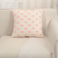 thumbnail image 1 of Sherpa Jacquard Heart Cute Valentine'S Day Holiday Pillow Cover White Small Pink Hearts For Living Room Sofa Bed, 1 of 3