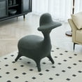 thumbnail image 1 of Sherpa Lamb Wool Fabric Gaming Chair, Sheep Shape Sofa Chair with Hand Support, Upholstered Accent Chair for Gaming Room, Living Room, Bedroom, Gray, 1 of 9
