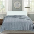 thumbnail image 1 of Sherpa Light Grey Embossed Throw Plush Cozy Super Soft Bed Blanket, 1 of 5