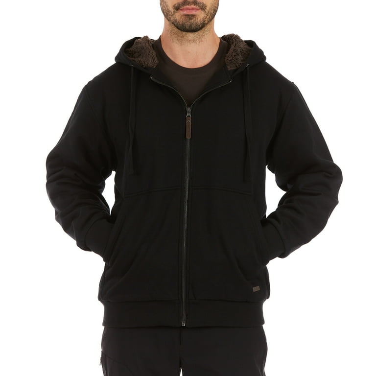 Men s Smith s Workwear Sherpa Lined Fleece Jacket Color Black Size XL Walmart