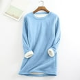 thumbnail image 1 of Sherpa Lined Fleece Sweatshirts for Women Winter Warm Fuzzy Pullover Crewneck Soft Thermal Underwear Loungewear, 1 of 4