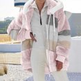 thumbnail image 1 of Sherpa Lined Jacket Women Casual Plus Size Fuzzy Fleece Jackets Zip Up Oversized Long Sleeve Warm Winter Coats With Hood Pink 2XL, 1 of 7