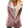 thumbnail image 1 of Sherpa Lined Jacket Women，Fuzzy Hooded Fuzzy Fleece Jackets For Women Warm Fuzzy Jackets For Women Women'S Winter Faux Fur Coats Cozy Jackets For Women Womens Flannel Jacket, 1 of 7