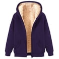 thumbnail image 1 of Sherpa Lined Jacket Women Men Zip Up Hoodie Casual Fleece Sweatshirt Warm Fall Winter Coats with Pockets, 1 of 4