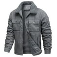 thumbnail image 1 of Sherpa Lined Jacket for Men Winter Vintage Faux Suede Moto Jackets with Multi Pockets Lapel Heavy Fleece Coat (XL, Gray), 1 of 3