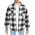 thumbnail image 1 of Men's Smith's Workwear Sherpa-Lined Plaid Microfleece Shirt Jacket Color: White Black Size: XXL, 1 of 5