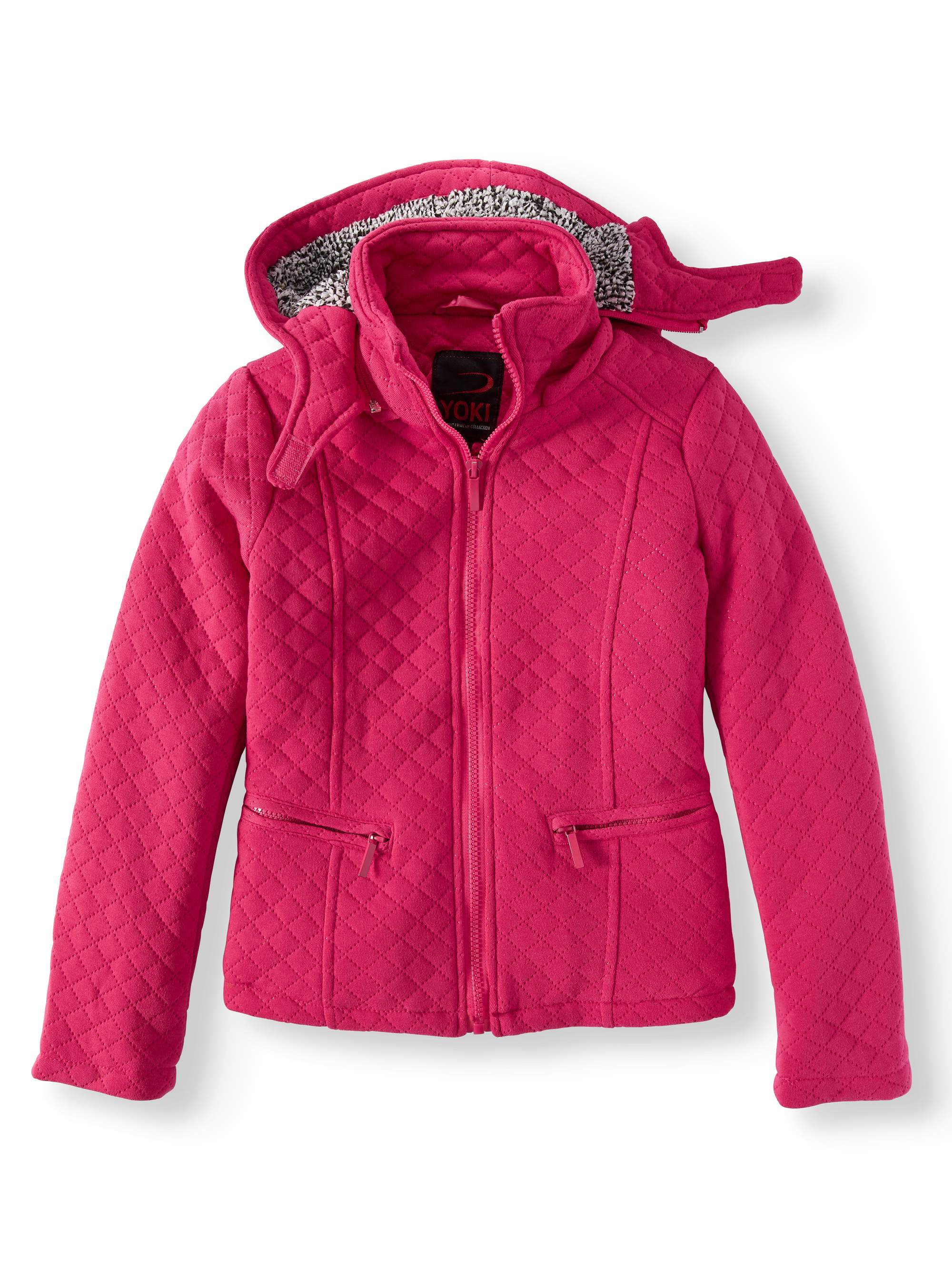 Sherpa Lined Quilted Fleece Hooded Jacket (Little Girls & Big Girls