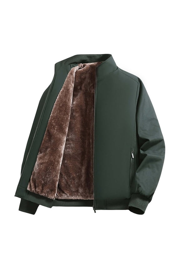 Sherpa Lined Winter Coat for Men Windproof Winter Jackets Stand Collar Puffer Jacket for Cold Weather Black 5XL