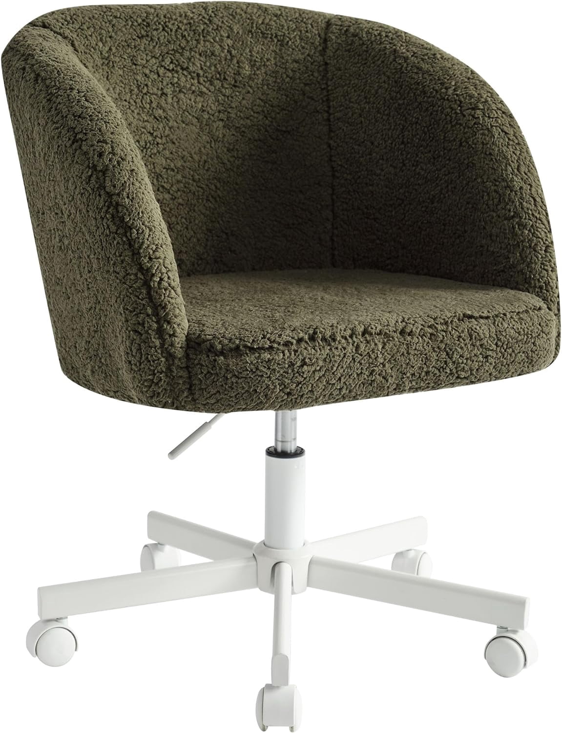 Sherpa Office Chair Modern Boucle Desk Chairs Upholstered Height