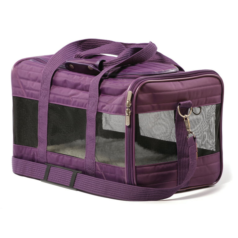 Dog Carrier Soft Sided Cat Carrier with Inner Safety Leash, Pet Large  Purple