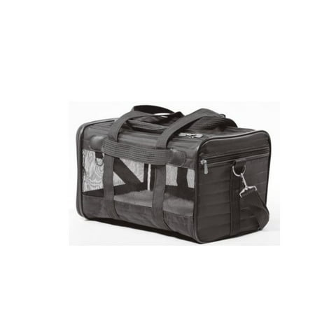 Sherpa Original Deluxe Travel Bag Pet Carrier, Airline Approved & Guaranteed-On-Board - Mesh Panels & Spring Frame, Locking Safety Zippers, Machine Washable Liner - Black, Small
