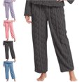 thumbnail image 1 of Sherpa Pajama Pants Women Soft Drawstring Elastic Waist Fluffy Pants Comfy Lounge Fleece Lined Sleepwear Bottoms Dark Gray Free, 1 of 4