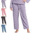 thumbnail image 1 of Sherpa Pajama Pants Women Soft Drawstring Elastic Waist Fluffy Pants Comfy Lounge Fleece Lined Sleepwear Bottoms Light Purple Free, 1 of 4