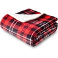 thumbnail image 1 of Sherpa Plaid Fleece Throw Blanket, Double-Sided Super Soft Luxurious Bedding Blanket 50 x 60 inches, Red/Grey, 1 of 6