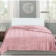 thumbnail image 1 of Sherpa Rose Embossed Throw Plush Cozy Super Soft Bed Blanket, 1 of 5
