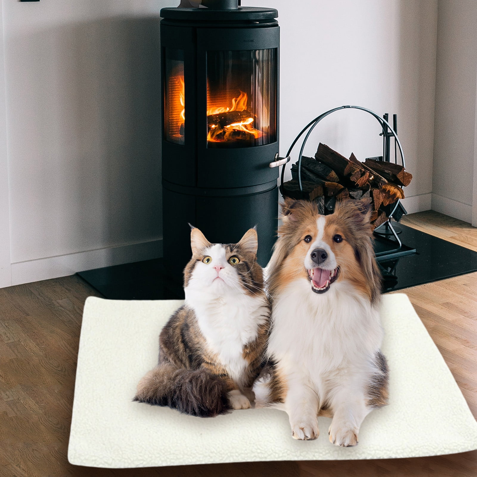 Sherpa SelfHeating Pet Mat Cozy Comfort and Removable Design for Cats