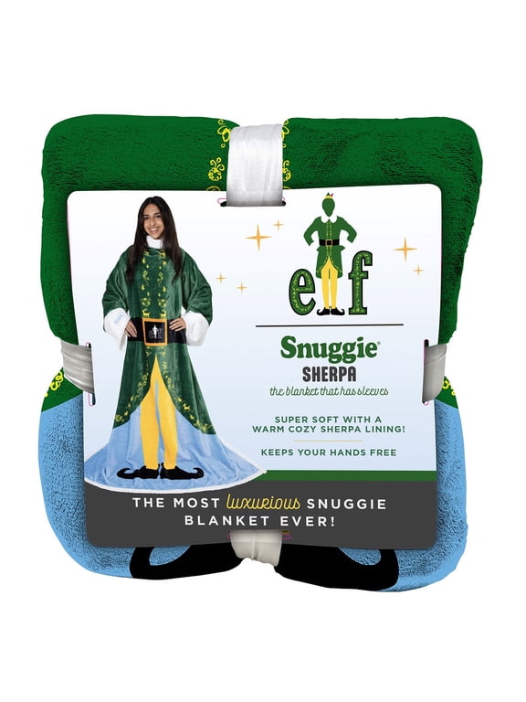 Sherpa Snuggie The Original Wearable Blanket with Sleeves, Sherpa Throw Fleece, Elf