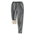 thumbnail image 1 of Sherpa Sweat Pants for Women Winter Wram Padded Thickened Pants Fleece Lined Sports Jogger Trousers Fuzzy Plush Pants, 1 of 7